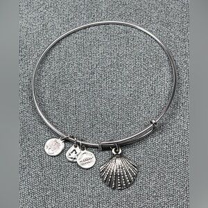 Alex and Ani bangle bracelet with seashell charm